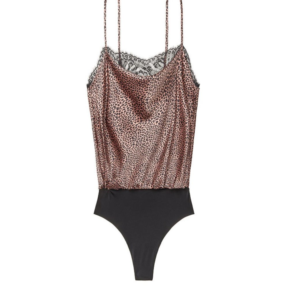 Satin Leopard Bodysuit  NEW